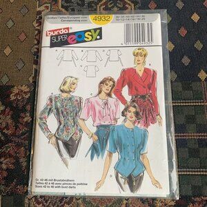 Burda Super Easy 4932 Women’s Top Sewing Pattern - Sizes 10-20 (European 36-46)